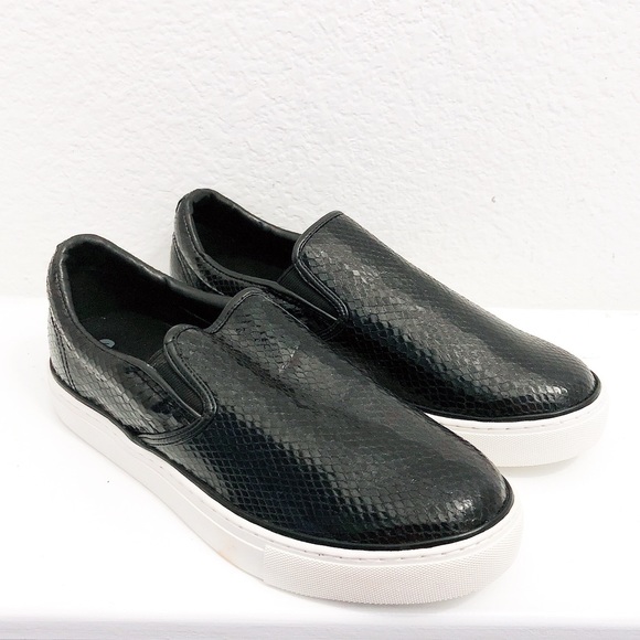 Comme des Garçon Embossed Sneakers Slip-On Shoes Black White Size 11 M NWT $225 - Picture 2 of 14